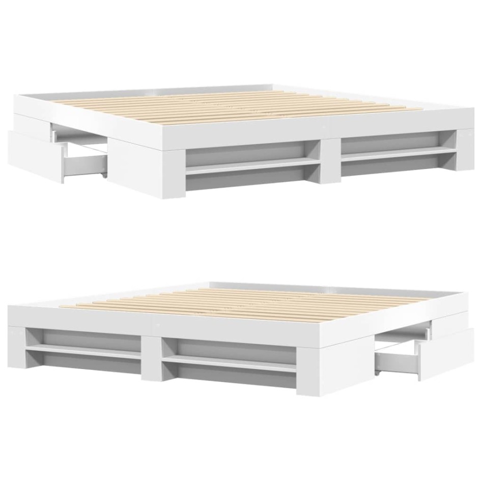 Cama sin colchón blanca 180x200 cm madera de