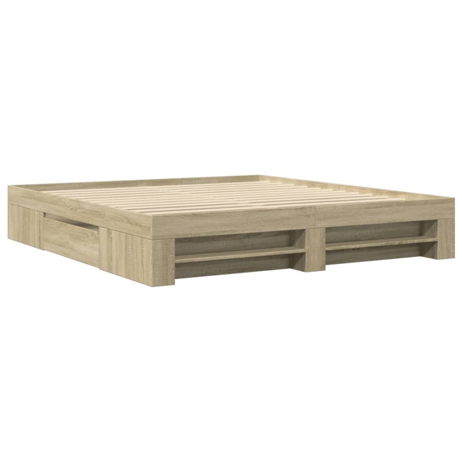 Estructura de cama sin colchón roble Sonoma 180x200