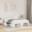 Estructura de cama madera de ingeniería blanca 140x200 cm