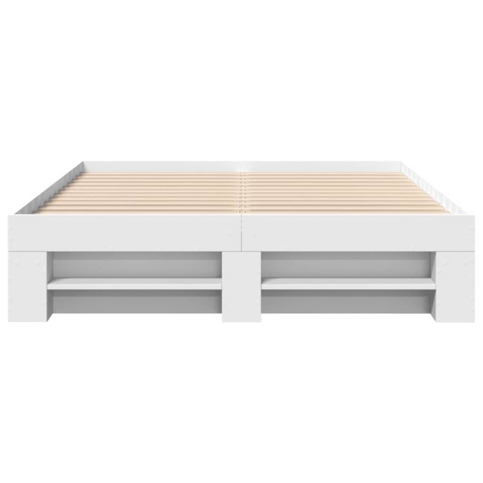 Estructura de cama madera de ingeniería blanca 140x190