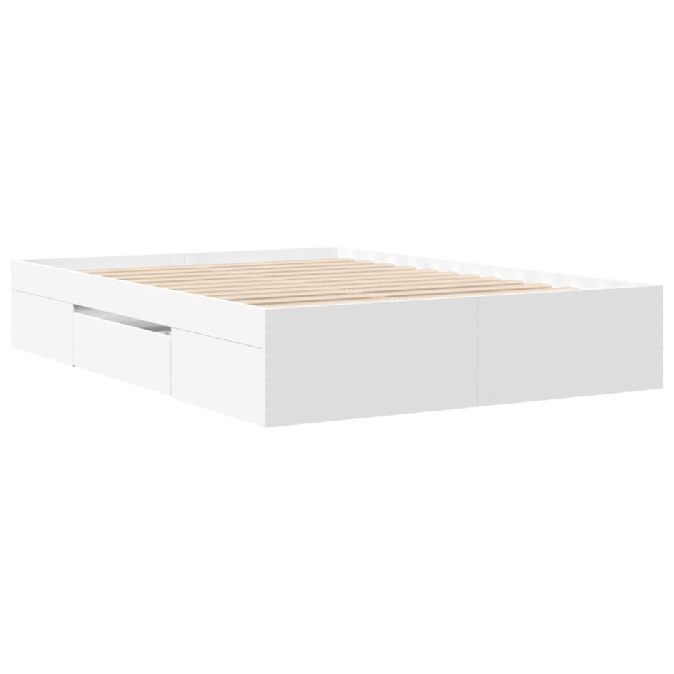 Estructura de cama madera de ingeniería blanca 140x190