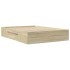 Estructura de cama sin colchón madera roble Sonoma 140x200