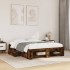 Estructura de cama sin colchón madera roble ahumado 120x190