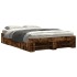 Estructura de cama sin colchón madera roble ahumado 120x190