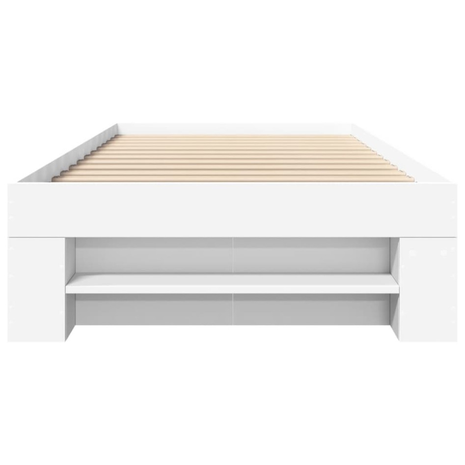 Estructura de cama madera de ingeniería blanca 90x200