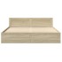 Cama con cabecero madera de ingeniería roble Sonoma 180x200