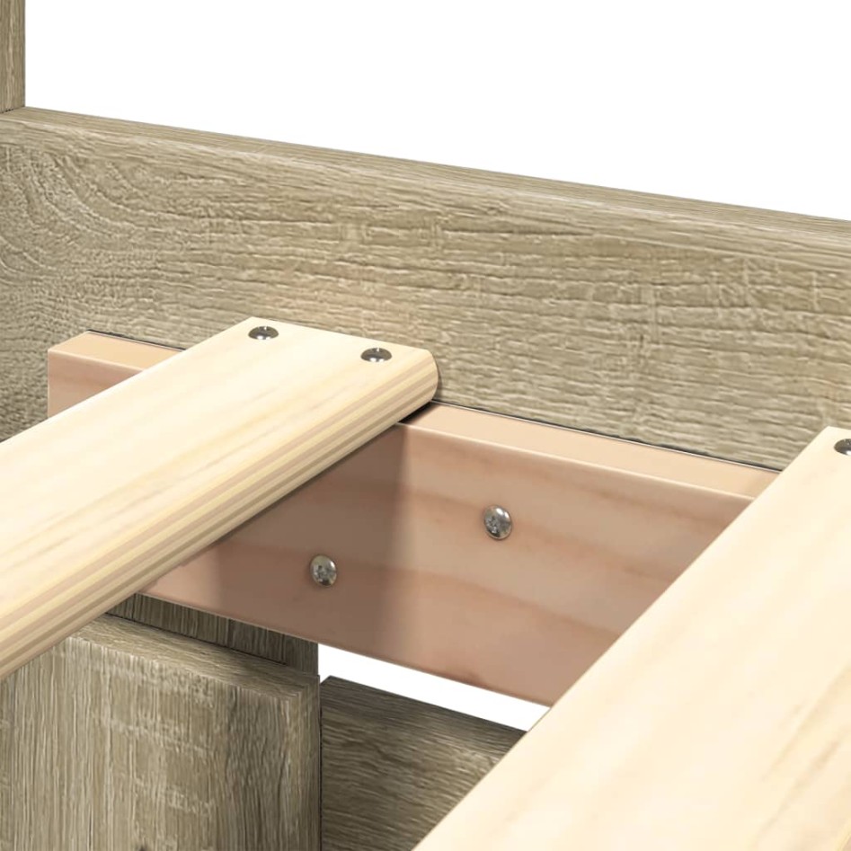 Cama con cabecero madera de ingeniería roble Sonoma 180x200