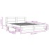 Estructura de cama con cabecero sin colchón blanco 160x200