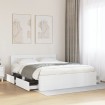 Estructura cama con cabecero madera ingeniería blanco 150x200cm