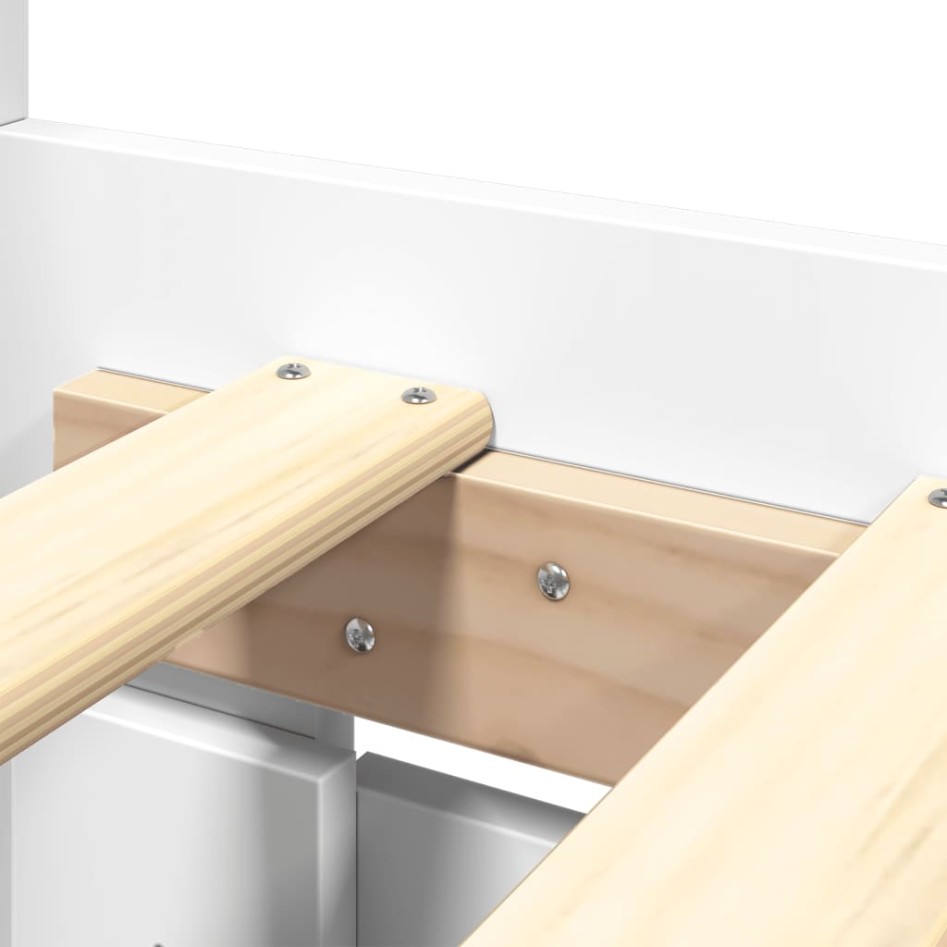 Estructura cama con cabecero madera ingeniería blanco