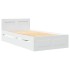 Estructura de cama con cabecero sin colchón blanco 90x200