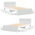 Estructura de cama con cabecero sin colchón blanco 90x200