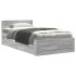 Cama con cabecero madera de ingeniería gris Sonoma 90x200