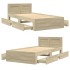 Cama con cabecero madera de ingeniería roble Sonoma 90x190