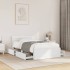 Estructura cama con cabecero madera ingeniería blanca 75x190