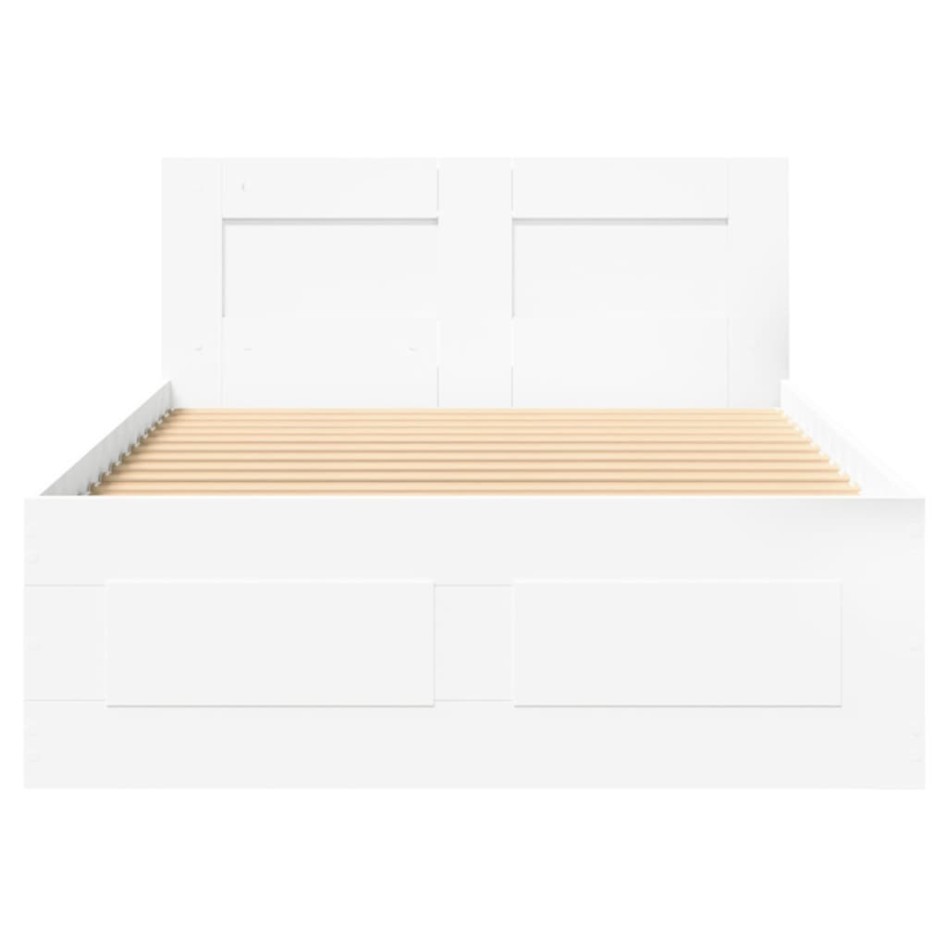 Estructura cama con cabecero madera ingeniería blanca 75x190