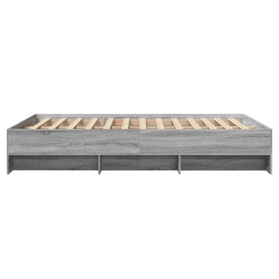 Estructura de cama madera de ingeniería gris Sonoma 140x200