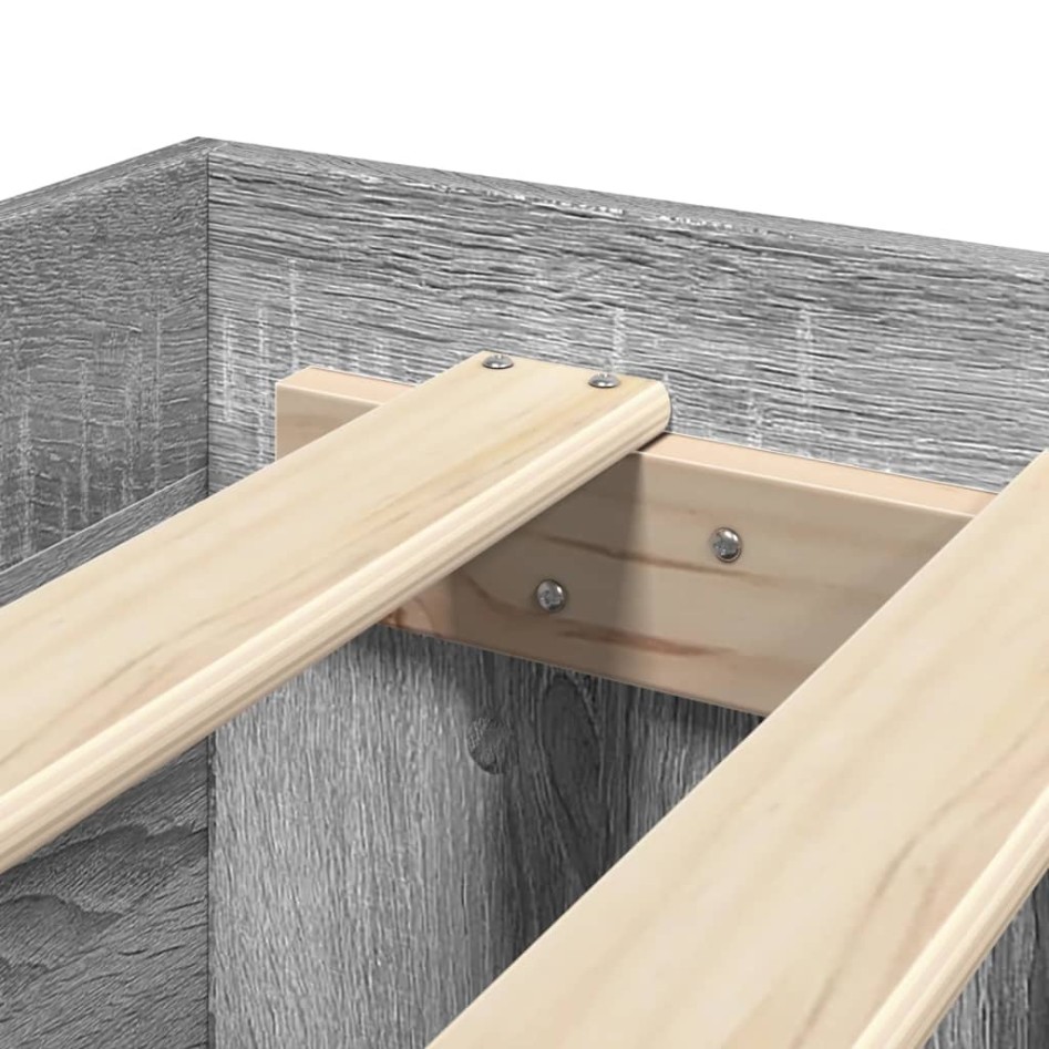 Estructura de cama madera de ingeniería gris Sonoma 140x200