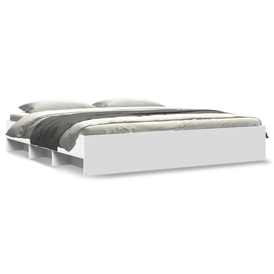 Cama sin colchón blanca 180x200 cm madera de