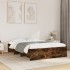 Estructura de cama sin colchón madera roble ahumado 120x200