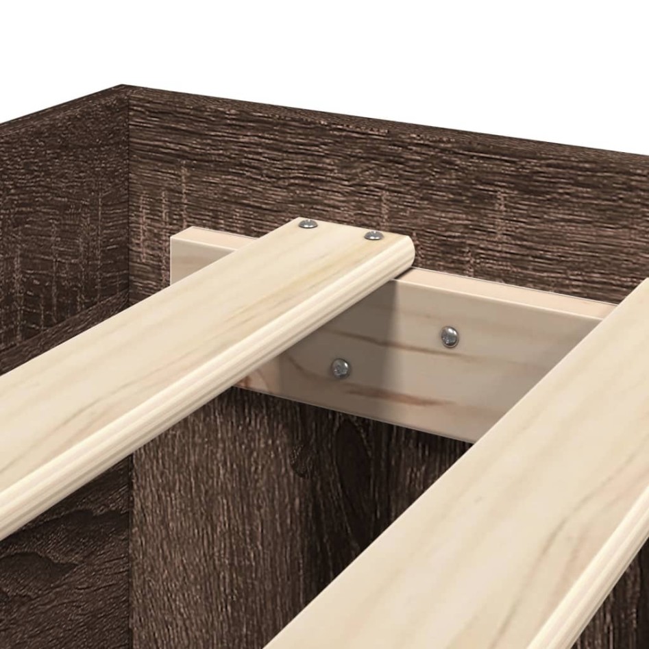 Estructura de cama sin colchón madera marrón roble 120x200