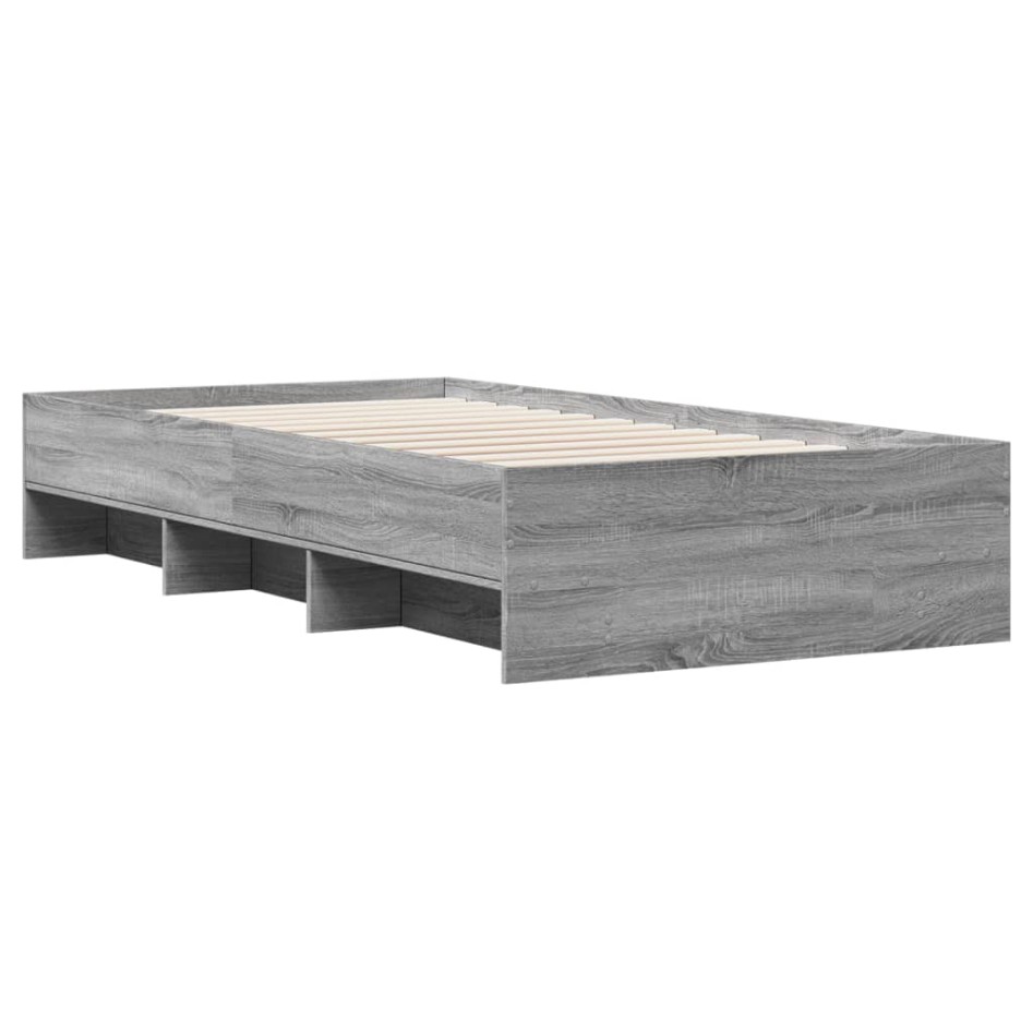 Estructura de cama madera de ingeniería gris Sonoma 100x200