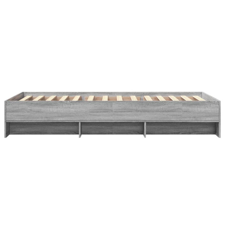 Estructura de cama madera de ingeniería gris Sonoma 100x200