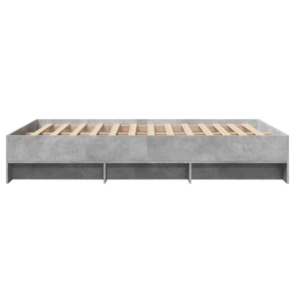Estructura de cama madera de ingeniería gris hormigón