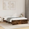 Estructura de cama sin colchón madera roble ahumado 140x190 cm