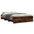 Estructura de cama sin colchón madera roble ahumado 140x190