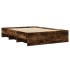 Estructura de cama sin colchón madera roble ahumado 140x190