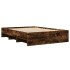 Estructura de cama sin colchón madera roble ahumado 140x190