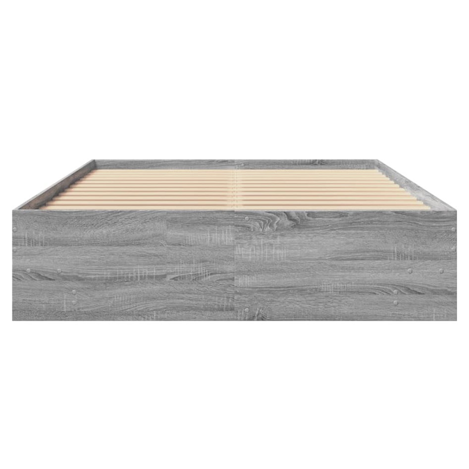 Estructura de cama madera de ingeniería gris Sonoma 135x190
