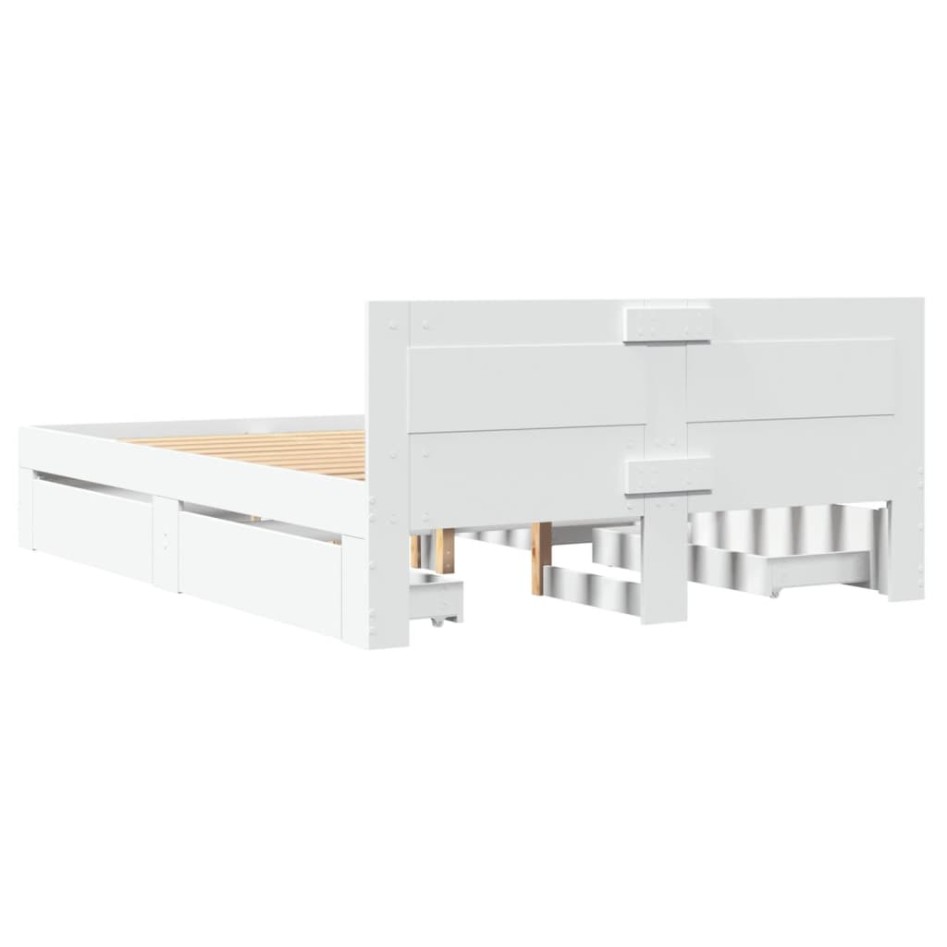 Estructura cama con cabecero madera ingeniería blanco