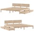 Estructura de cama con cajones madera maciza de pino 200x200