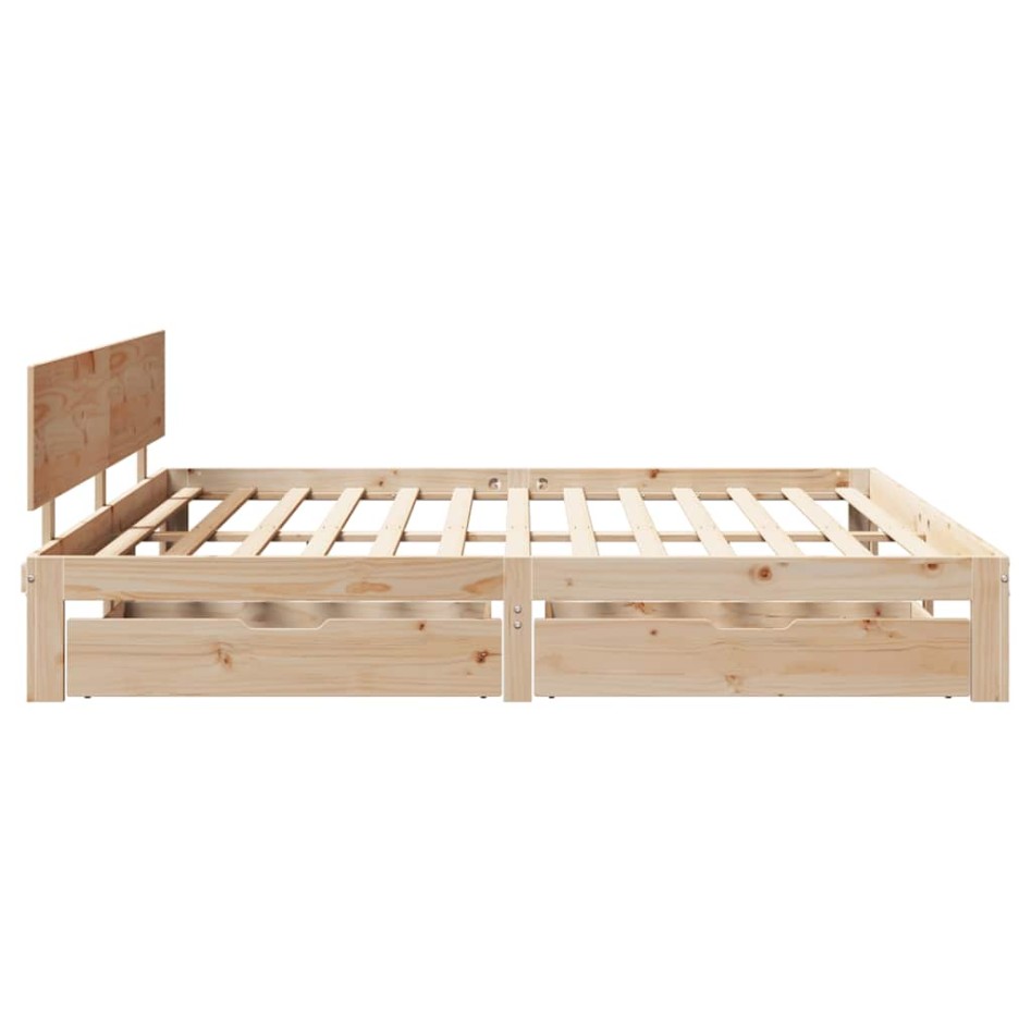 Estructura de cama con cajones madera maciza de pino 180x200