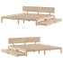 Estructura de cama con cajones madera maciza de pino 180x200