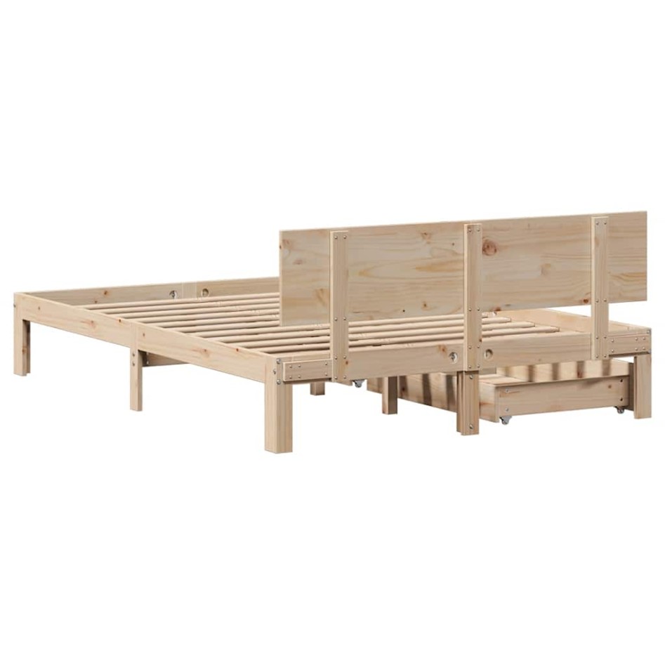 Estructura de cama con cajones madera maciza de pino