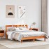 Cama sin colchón madera maciza pino marrón cera 150x200