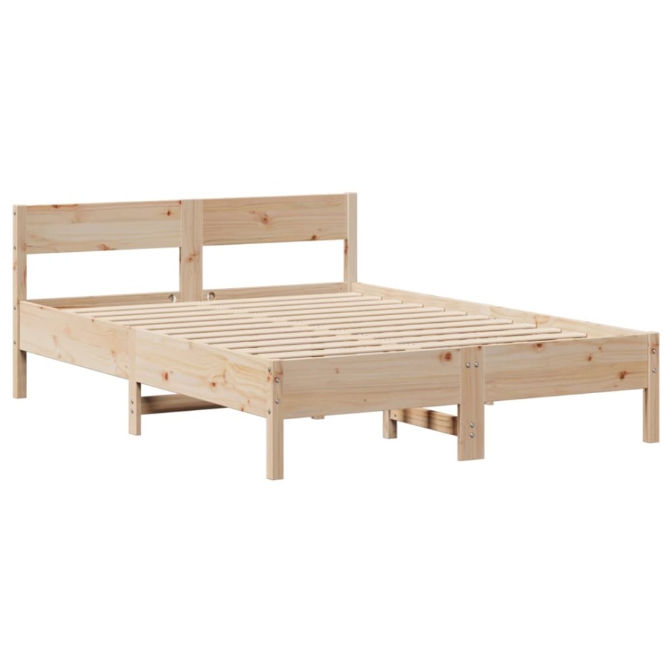 Estructura de cama sin colchón madera de pino maciza 120x200