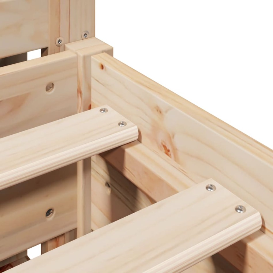 Estructura de cama sin colchón madera de pino maciza 120x200