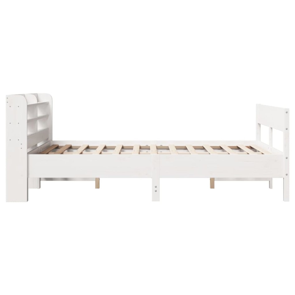 Estructura de cama sin colchón madera de pino blanca 140x190