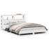 Estructura de cama sin colchón madera de pino blanca 150x200