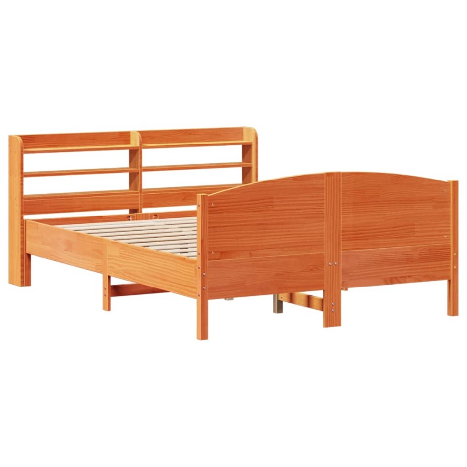 Estructura de cama sin colchón madera maciza marrón 120x190