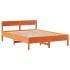 Cama sin colchón madera maciza de pino marrón cera 160x200