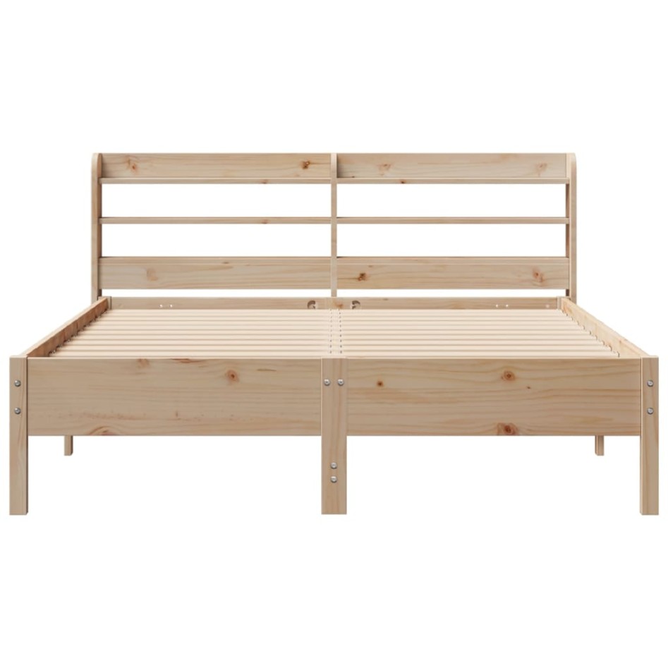 Estructura de cama sin colchón madera de pino blanco 150x200