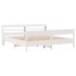 Estructura de cama sin colchón madera maciza blanca 200x200