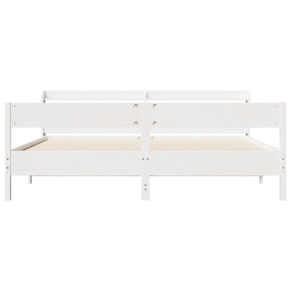 Estructura de cama sin colchón madera maciza blanca 200x200