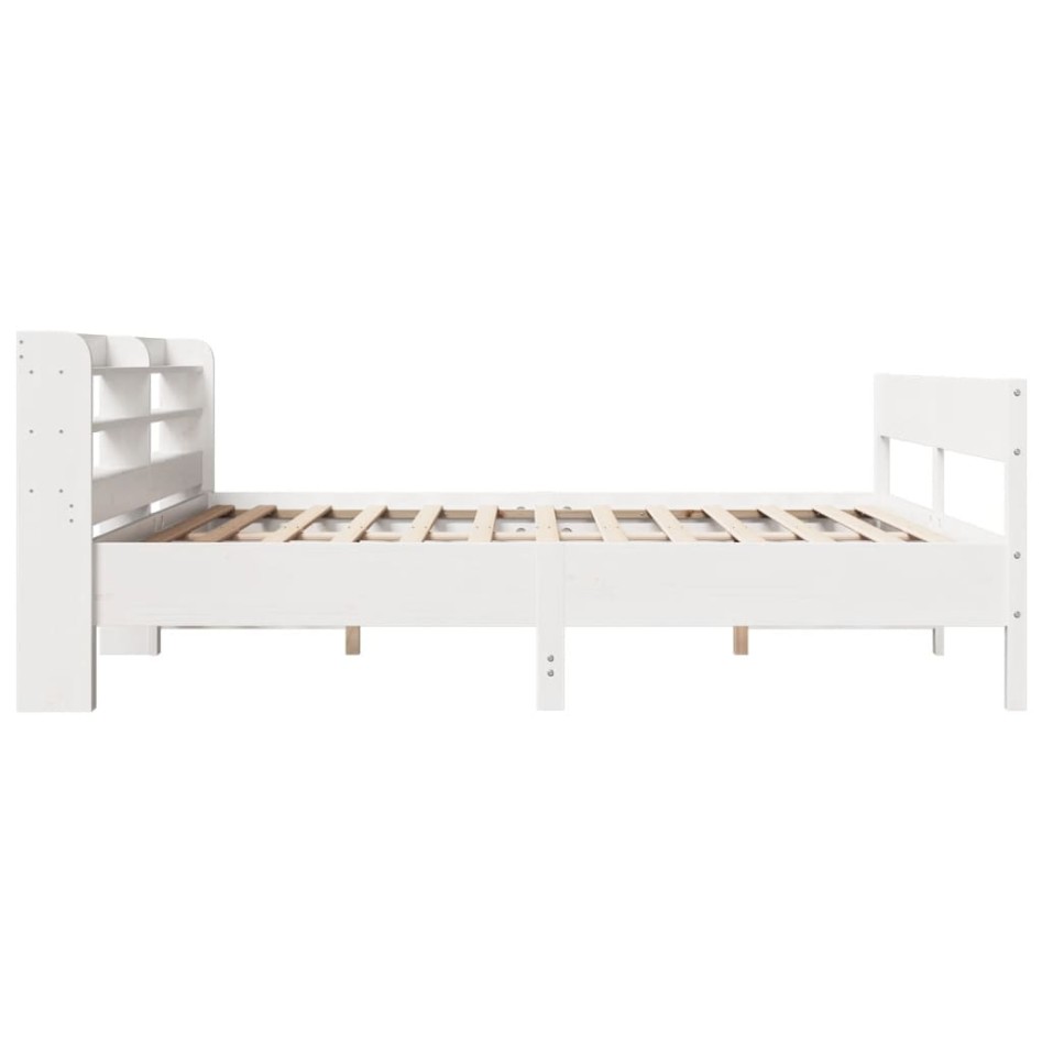 Estructura de cama sin colchón madera maciza blanca 200x200