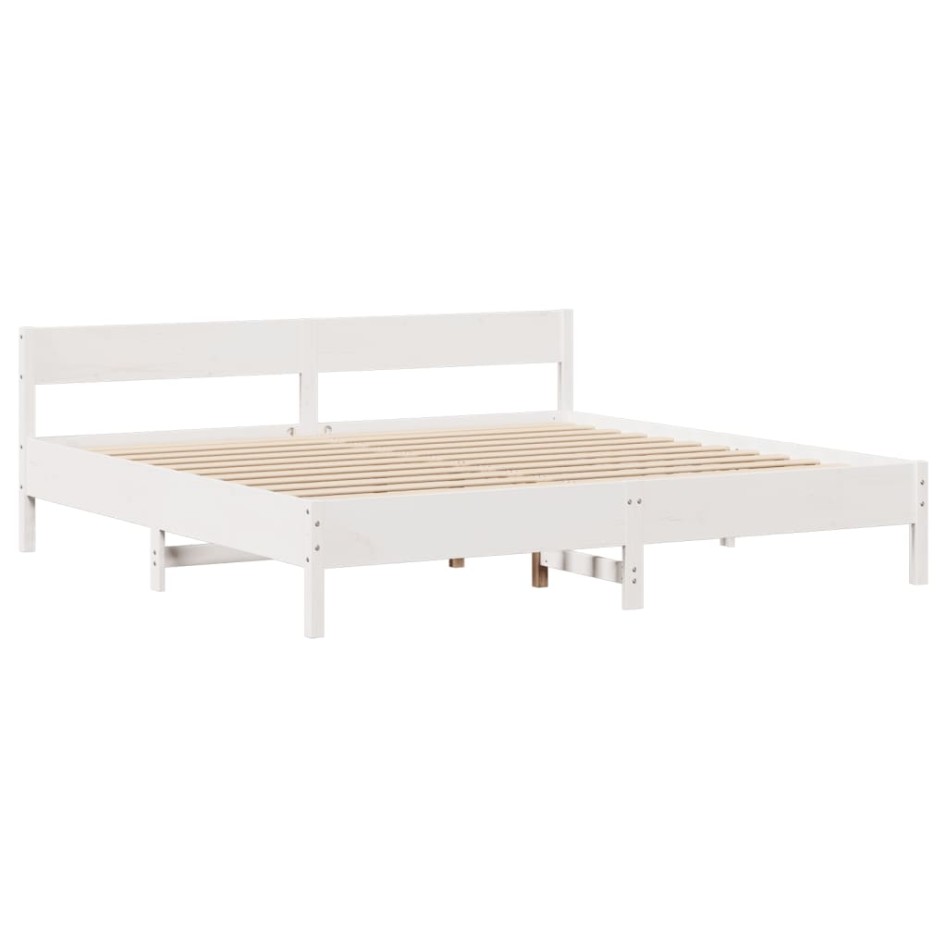 Estructura de cama sin colchón madera maciza blanca 200x200